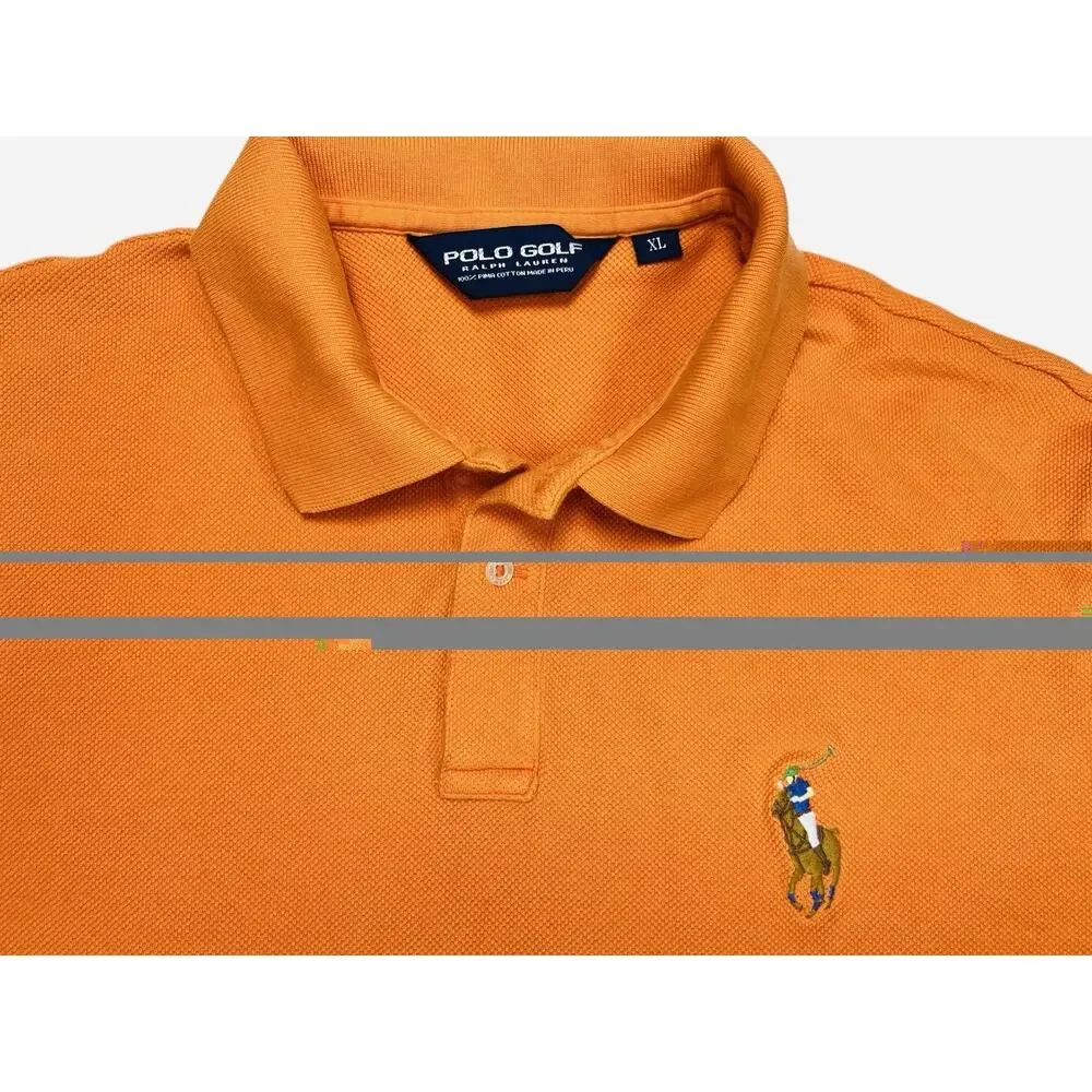 Polo Golf Ralph Lauren Men’s XL Orange Pima Cotton Polo Shirt Big Pony